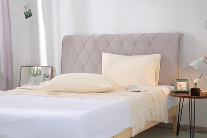 EVOLIVE Ultra Soft Brushed Microfiber King Size 20"x40" Pillowcases Pair with Envelope Closure Set of 2 (20"x40" King, Pearled Ivory)