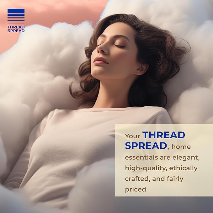 Thread Spread 100% Egyptian Cotton Pillow Cases Queen Size Set of 2 - Luxury 1000 Series Paradise Collection Queen Pillow Cases (Blush), Soft Cooling Sateen Hotel Egyptian Cotton Pillowcases