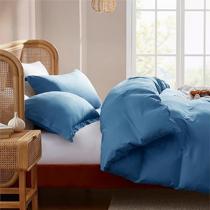 Nestl Double Brushed Blue Heaven Duvet Cover Set - Twin XL 2 Piece with Button Closure, 1 Twin Size Duvet Cover 68x90 inches and 1 Pillow Sham