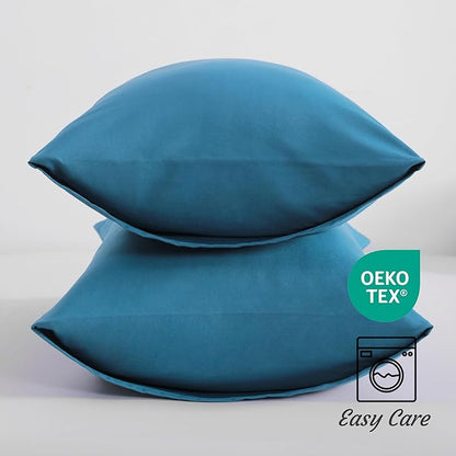 NTBAY Toddler Pillow Cases Set of 2, 2 Pack Brushed Microfiber 14x20 Pillow Cases, Soft, Wrinkle, Fade, Stain Resistant Teal Blue Pillow Cases with Envelope Closure, 14x20 Inches, Teal Blue
