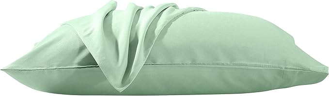 Evolive Ultra Soft Brushed Microfiber Standard Size 20"x30" Pillowcases Pair Set of 2 with Envelope Closure (20"x30" Standard, Mint)