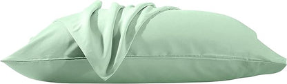 Evolive Ultra Soft Brushed Microfiber Standard Size 20"x30" Pillowcases Pair Set of 2 with Envelope Closure (20"x30" Standard, Mint)