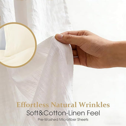 ROSE&RISY Beige Sheets Twin Sheet Set, Pre-Washed Brushed Cotton-Like Microfiber, 3 Pcs Soft Breathable Sheet Set Twin,Fade Resistant, Includes 1 Fitted, 1 Flat, 1 Pillowcases (Beige, Twin)