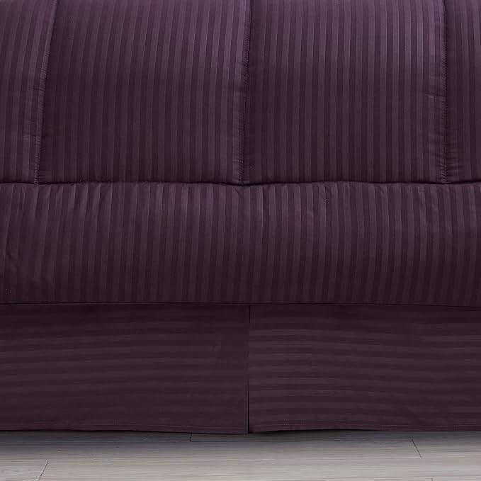 Queen Comforter Set 8 Piece Bed in a Bag with Bed Skirt, Fitted Sheet, Flat Sheet, 2 Pillowcases, 2 Pillow Shams, Queen, Dobby Purple