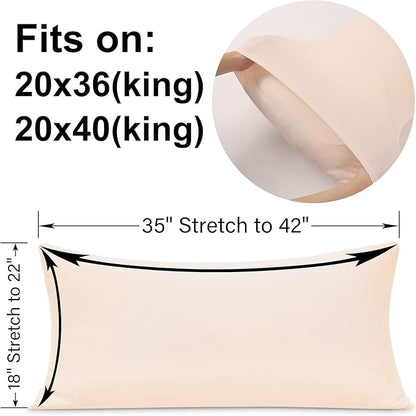 2-Pack Stretch Pillow Cases - Jersey Knit & Ultra Soft Envelope Closure Pillowcases T-Shirt Like Microfiber Blend - Suitable for 20x36/20x40 King Size Set of 2, Pink