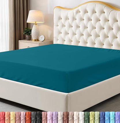 Utopia Bedding Queen Fitted Sheet - Bottom Sheet - Deep Pocket - Soft Microfiber - Shrinkage and Fade Resistant - Easy Care -1 Fitted Sheet Only (Denim Blue)