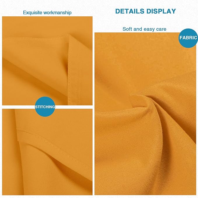 FLXXIE Pillow Cases Queen, Soft Microfiber Pillow Covers with Envelope Closure, Wrinkle Resistant Pillowcases, 2 Piece Set, 20x30, Ginger Yellow