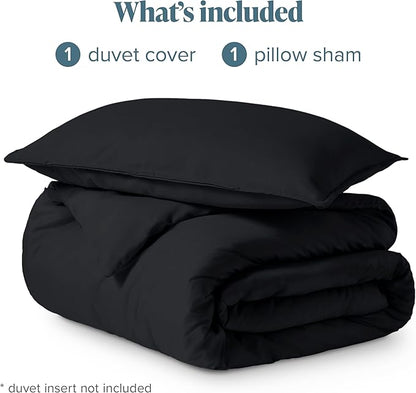 Bare Home Bedding Duvet Cover Extra Long Size - Premium 1800 Super Soft Collection - Lightweight, Cooling Duvet Cover - Soft Breathable Bedding (Twin/Twin XL, Black)