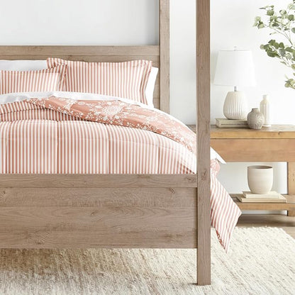 LINENS & HUTCH Comforter Set Patterned Microfiber All Season Down-Alternative Ultra Soft Bedding in Daisy Medallion - Full/Queen Daisy Medallion Clay