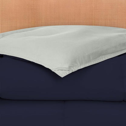 Modern Threads Down Alternative Reversible Comforter Navy/Silver Twin