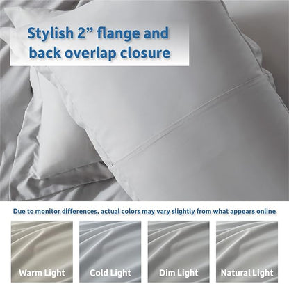 Nestl Twin Duvet Cover Set - Soft Double Brushed Light Grey Duvet Cover Twin XL, 2 Piece, with Button Closure, 1 Duvet Cover 68x90 inches and 1 Pillow Sham