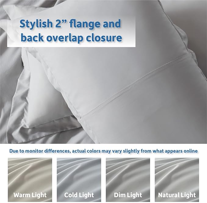 Nestl Light Grey California King Duvet Cover Sets - Soft Double Brushed Cal King Duvet Cover, 3 Piece, with Button Closure, 1 Duvet Cover 104x98 inches and 2 Pillow Shams