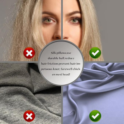 Mulberry Silk Pillowcase for Hair and Skin Pillow Case with Hidden Zipper Soft Breathable Smooth Cooling Silk Pillow Covers for Sleeping (Grayish Blue, King,1Pcs)