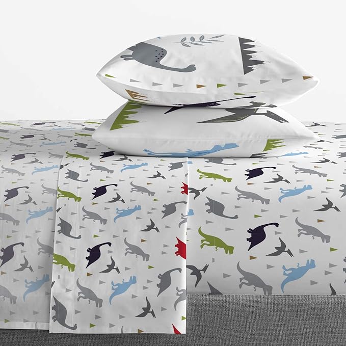 Jay Franco Trend Collector Dinosaur Roar 7 Piece Full Bed Set - Includes Comforter & Sheet Set - Super Soft Fade Resistant Microfiber Bedding