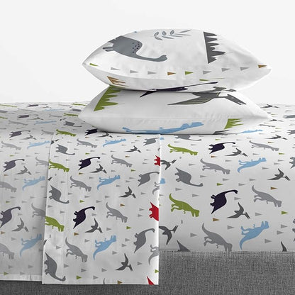 Jay Franco Trend Collector Dinosaur Roar 7 Piece Full Bed Set - Includes Comforter & Sheet Set - Super Soft Fade Resistant Microfiber Bedding