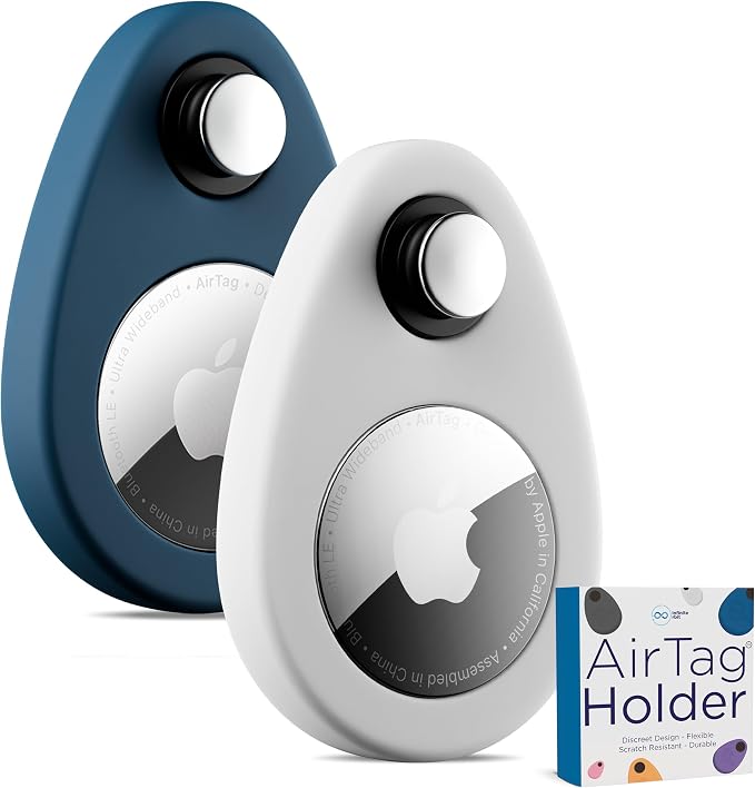 INFINITE ORBIT AirTag Holder for Kids – 2 Pack Anti-Removal Locking Case, GPS Tracker Holder Suitable for Children, Elderly, Pets & Luggage, Hidden Air Tag Pin Case (Compatible with Apple AirTag)