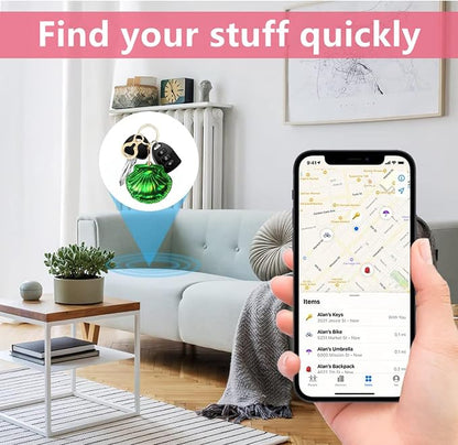 Leather Keychain Holder Case Compatible with AirTag,Cute Protective Bright Cover with Keyring,Anti-Scratch Finder GPS Tracker Case for Wallet Keys,bag,pets,Backpack(Green)