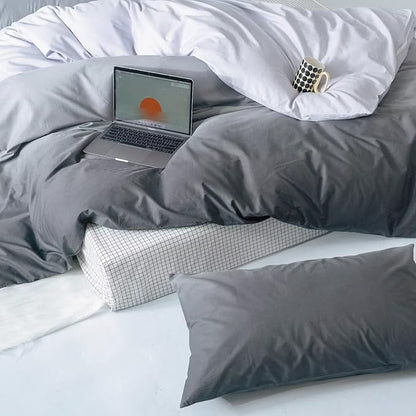 CLOTHKNOW Grey Silver Queen Comforter Set Gray Gradient Bedding Sets Grey Tone Comforter Queen with 2 Pillow Cases