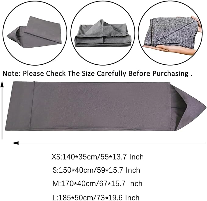 Wearable Sleep Pod Hug Blanket,Constant Temperature Control Bedding 360° Ergonomic Snug Fit, Ultra Soft Duvet Fabric for All-Season Deep Sleep(Gray,150 * 40cm)