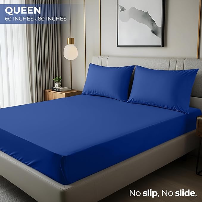Utopia Bedding Queen Fitted Sheet - Bottom Sheet - Deep Pocket - Soft Microfiber - Shrinkage and Fade Resistant-Easy Care -1 Fitted Sheet Only (Royal Blue)