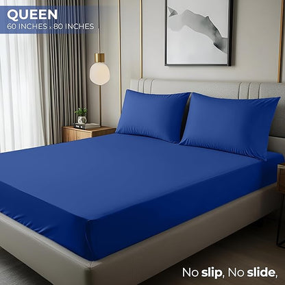 Utopia Bedding Queen Fitted Sheet - Bottom Sheet - Deep Pocket - Soft Microfiber - Shrinkage and Fade Resistant-Easy Care -1 Fitted Sheet Only (Royal Blue)