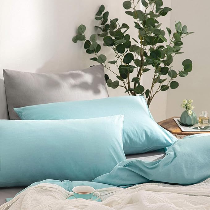 NTBAY King Pillowcase Set - 2 Pack Brushed Microfiber 20x40 Pillowcases - Soft, Wrinkle-Free, Fade-Resistant, Stain-Resistant, White Pillowcases with Envelope Closure - 20x40 Inches, White