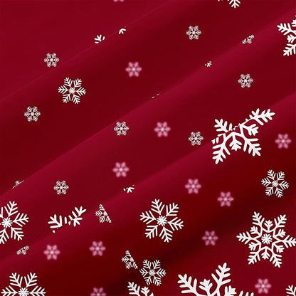YIYEA Christmas King Size Pillow Cases Set of 4, Ultra Soft Double Brushed Microfiber Red Pillowcases and Christmas Snowflake Pillow Covers, Envelope Closure, Fade Resistant (20"x36")