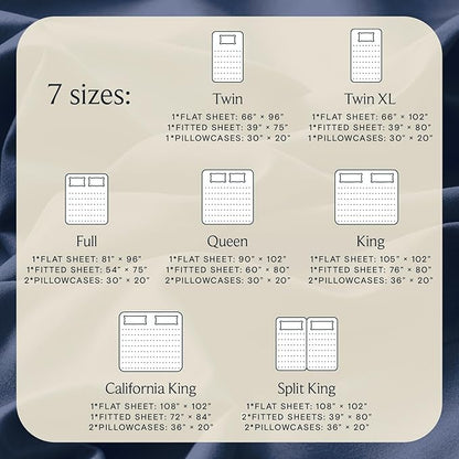 LuxClub Twin XL Sheets - Soft Kids Twin Bed Sheets for Boys and Girls, 3 PC Deep Pockets 18" Eco Friendly Wrinkle Free Kids Fitted Sheets Machine Washable Hotel Bedding Silky Soft- Navy Twin XL