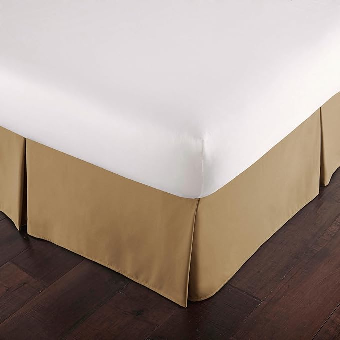 Southshore Fine Living, Inc.14 Inch Bed Skirt King Size, 1 Pet Hair Resistant Dust Ruffle for King Size Bed - Hotel Quality Pleated Bed Skirting, Easy Care Microfiber - Taupe