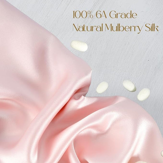 ZIMASILK 100% Pure Mulberry Silk Pillowcase for Hair and Skin Health,Soft and Smooth,Both Sides Premium Grade 6A Silk,600 Thread Count,with Hidden Zipper,1pc (Queen 20''x30'',Pink)