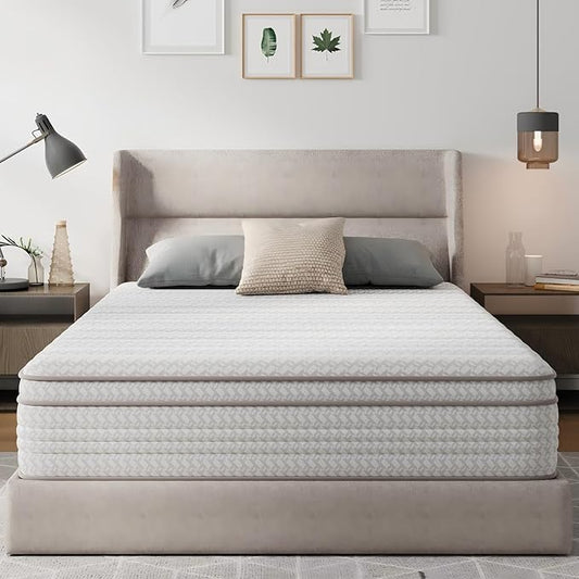 Novilla 14 Inch Twin Mattress in a Box, Hypoallergenic & Back Pain Relief, Hybrid Twin Mattresses with Smarts Coils, Fiberglass Free CertiPUR-US Certified Colchones No Box Spring Needed