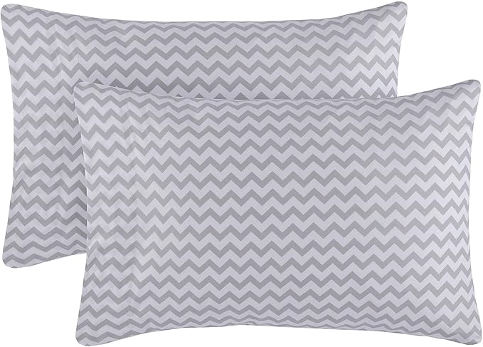 Mellanni Pillow Cases - Luxury, Extra Soft, Cooling Pillow Covers - 2 PC Iconic Collection Pillowcases - Envelope Closure (Standard/Queen 20" x 30", Chevron Gray)
