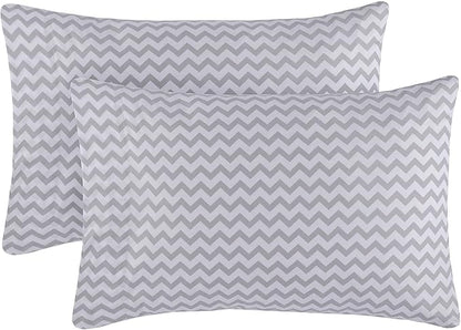 Mellanni Pillow Cases - Luxury, Extra Soft, Cooling Pillow Covers - 2 PC Iconic Collection Pillowcases - Envelope Closure (Standard/Queen 20" x 30", Chevron Gray)