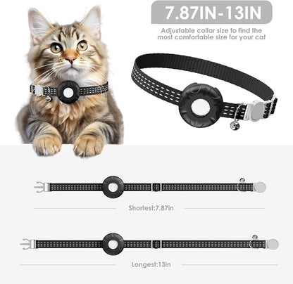 GPS Tracker for Cats (iOS Only), MINI GPS Cat Tracker, Real-Time Location Pet Tracker, No Monthly Fee GPS Tracker, Compatible with Apple Find My,Anti-Lost Smart Tag (Black)