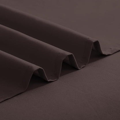 Elegant Comfort Luxurious 1500 Premium Hotel Quality Microfiber Three Line Embroidered Softest 4-Piece Bed Sheet Set, Wrinkle and Fade Resistant, Full, Chocolate Brown