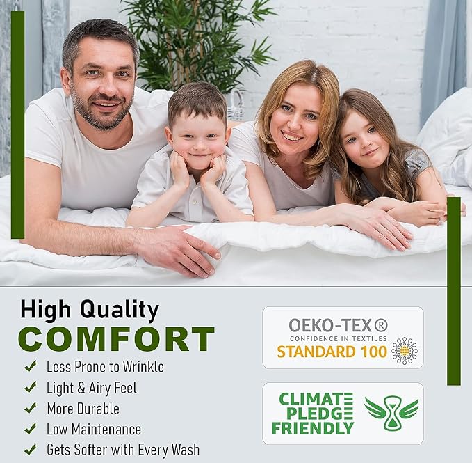 RUVANTI 100% Cotton Sheets – Twin XL Size Percale Bedding, Cooling & Breathable Floral Design, Durable with a Crisp, Soft & Comfortable Feel, 16" Deep Pocket, 3-Piece Set, Twin Spring