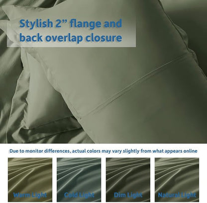 Nestl Olive Green California King Duvet Cover Sets - Soft Double Brushed Cal King Duvet Cover, 3 Piece, with Button Closure, 1 Duvet Cover 104x98 inches and 2 Pillow Shams