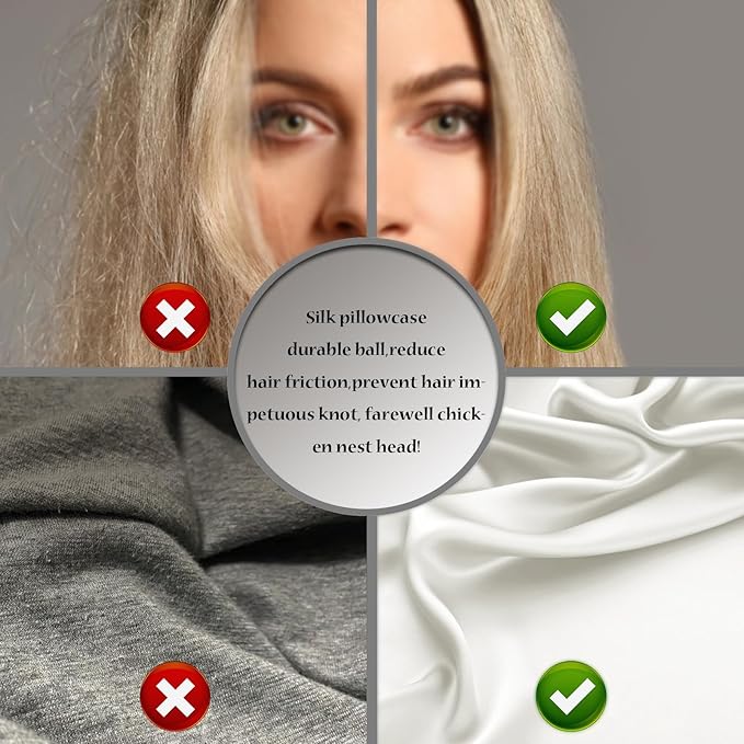 Natural Mulberry Silk Pillowcase for Hair and Skin Queen Size 20"X30" Pillow Case with Hidden Zipper Soft Breathable Smooth Cooling Silk Pillow Covers for Sleeping (Ivory,Queen,1Pcs)