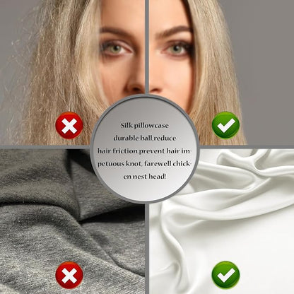 Silk Pillow Cases 2 Pack Soft Breathable and Sliky King Size Pillow Cases Set of 2,Natural Mulberry Silk Pillowcase Set of 2 for Hair and Skin with Hidden Zipper (Ivory,20"X 36",2pcs)