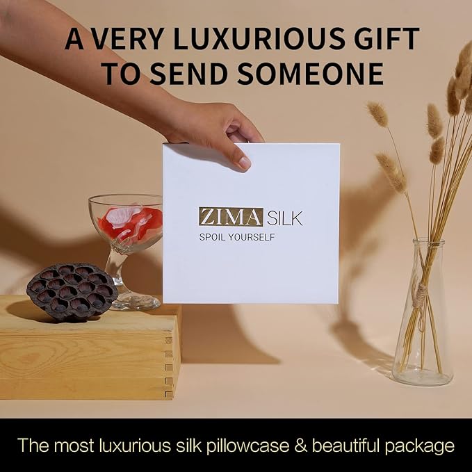 ZIMASILK 25 Momme 100% Pure Mulberry Silk Pillowcase for Hair and Skin Care, Highest Grade 6A Pillow Cases for Women, Long-Lasting Durablity, Gift for Women Men, 1Pc (Queen 20"x30", Taupe)