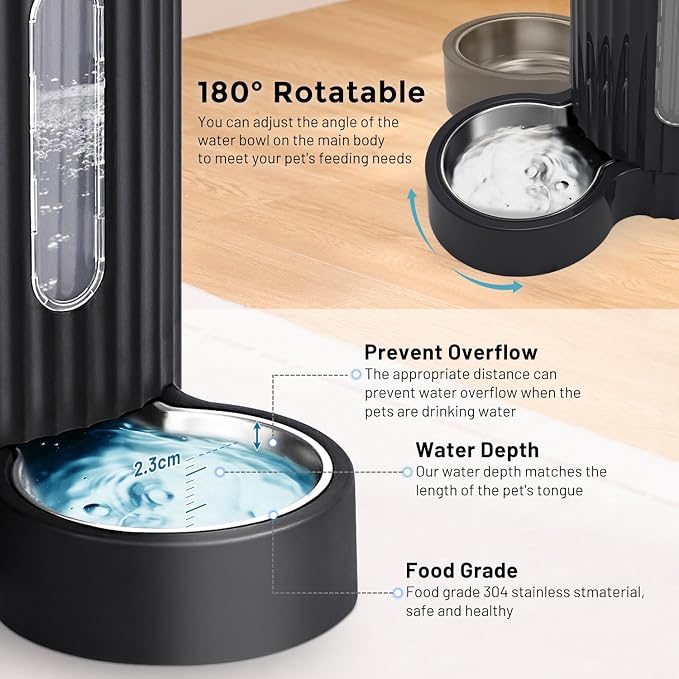 ZOMISIA Gravity Cat Feeder and Water Dispenser, Large Capacity for Puppy