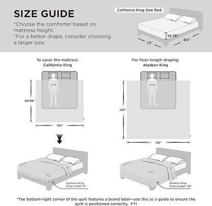 Bedsure Comforter Duvet Insert - Quilted Comforters Cal King Size, All Season Duvet, GentleSoft Down Alternative Bedding, with 8 Tabs, Gifts for Women/Men, White,Alaskan King 130x120 Inches