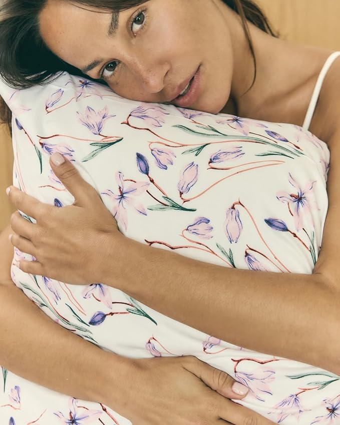 Floral Sheets - Pink Floral Bed Sheet Set - 1 Flat & 1 Fitted & 2 Pillowcases w/ Deep Pockets - Comfy, Wrinkle & Fade Free - Boho Botanical Bedding - Ultra-Soft, Breathable & Cooling - Queen Size Set