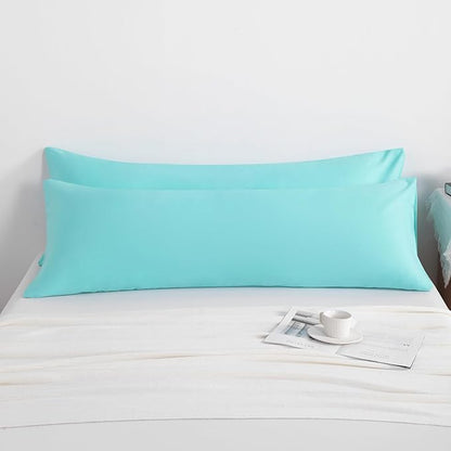 NTBAY Body Pillow Cases Set of 2, 2 Pack Brushed Microfiber 20x54 Pillow Cases, Soft, Wrinkle, Fade, Stain Resistant Aqua Pillow Cases with Envelope Closure, 20x54 Inches, Aqua
