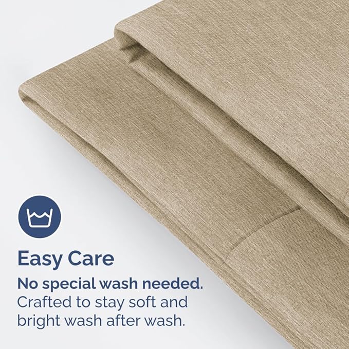 Body Pillowcases Set of 4-20x54 Long Body Pillow Case - Soft Body Pillow Cover for Sleeping & Side Sleepers - Breathable & Fade Free - Machine Washable with Envelope Enclosure - (Heathered Beige)