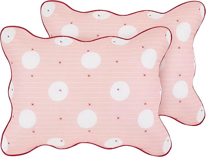 kate spade new york Stripe Dot 3-Piece King Quilt Bedding Set, 100% Cotton Reversible Cover, All Season Warmth Bedding, Machine Washable, Pink