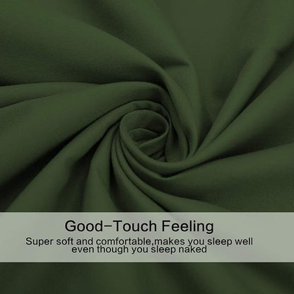 Best Season 4 Piece Bed Sheet Set (Full Size Olive Green) 1 Flat Sheet,1 Fitted Sheet and 2 Pillow Cases,100% Brushed Microfiber 1800 Luxury Bedding,Deep Pockets,Extra Soft & Fade Resistant