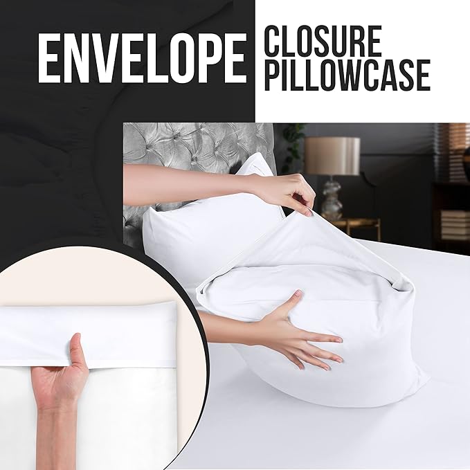 Utopia Bedding King Pillow Cases - 12 Pack - Envelope Closure - Soft Brushed Microfiber Fabric - Shrinkage and Fade Resistant Pillow Covers King Size 20 X 40 Inches (King, White)
