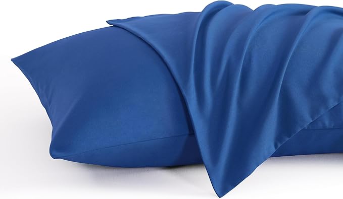 NTBAY King Pillow Cases Set of 2, 2 Pack Brushed Microfiber 20x36 Pillow Cases, Soft, Wrinkle, Fade, Stain Resistant Royal Blue Pillow Cases with Envelope Closure, 20x36 Inches, Royal Blue