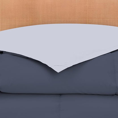 Modern Threads Down Alternative Reversible Comforter Denim/Cloud Blue King